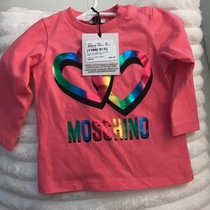 Brand New!!! Toder Girl. Moschino Pink Shirt. Size 9-12 mos.